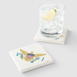 United States Virgin Islands Flag Stone Coaster