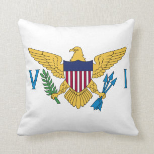 United States Virgin Islands Flag Throw Pillow