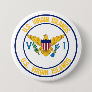 United States Virgin Islands Round Emblem 3 Inch Round Button