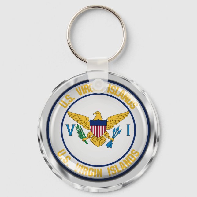 United States Virgin Islands Round Emblem Keychain (Front)