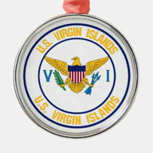 United States Virgin Islands Round Emblem Metal Ornament