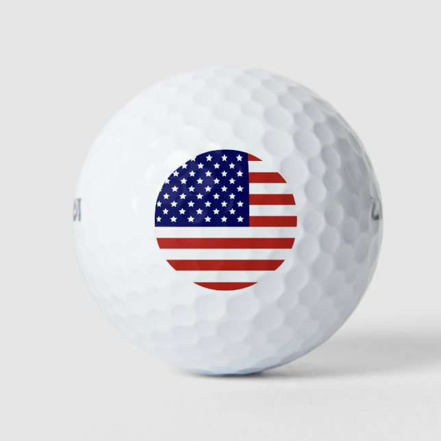 United Stats Of America Flag Stars And Stripes  Golf Balls (Front)