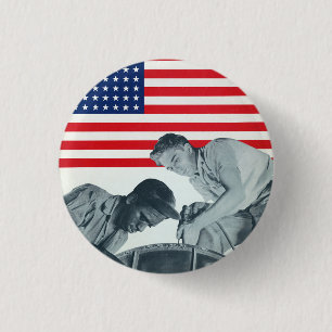 United Unedited Vintage Photos Old Aesthetic Pictu 1 Inch Round Button