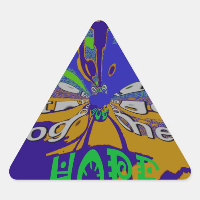 United USA Hope Stronger Together Triangle Sticker (Front)