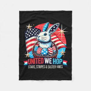United We Hop – Patriotic Easter Bunny Usa Pride  Fleece Blanket