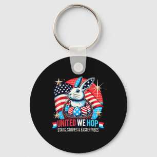 United We Hop – Patriotic Easter Bunny Usa Pride  Keychain