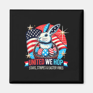 United We Hop – Patriotic Easter Bunny Usa Pride  Magnet