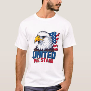 United We Stand American Flag Patriotic T-Shirt