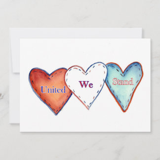 United We Stand American Hearts Invitation