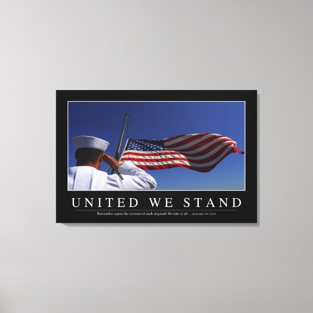 United We Stand: Inspirational Quote Canvas Print (Front)