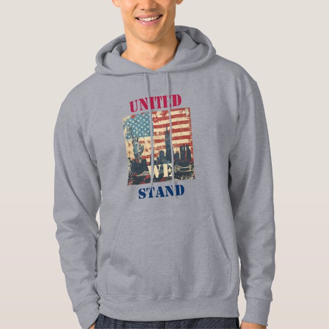 United We Stand | Patriotic Vintage Design Hoodie (Front)