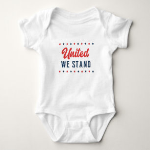 United We Stand Patriotic Word Art  Baby Bodysuit