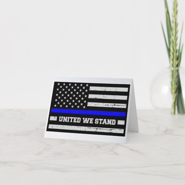 United We Stand Police Flag Thank You Card (Front)
