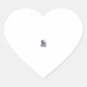 United We Stand Puzzle Piece Patriotic Shirt Desig Heart Sticker