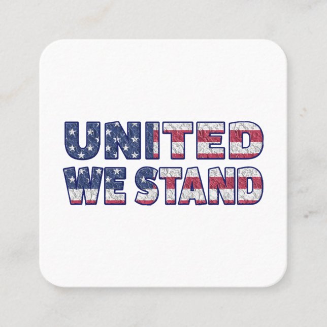 United we stand  square business card (Front)