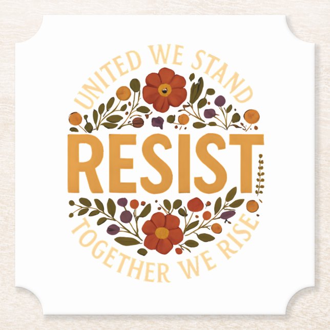 United We Stand, Together We Rise Paper Coaster (Front)