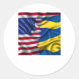 United We Stand – Usa Ukraine Flags Sticker 