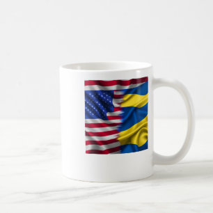 United We Stand – Usa Ukraine Flags Sticker Coffee Mug