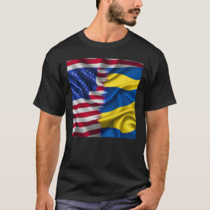 United We Stand – Usa Ukraine Flags Sticker T-Shirt