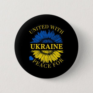 United With Ukraine Shirt  2 Inch Round Button