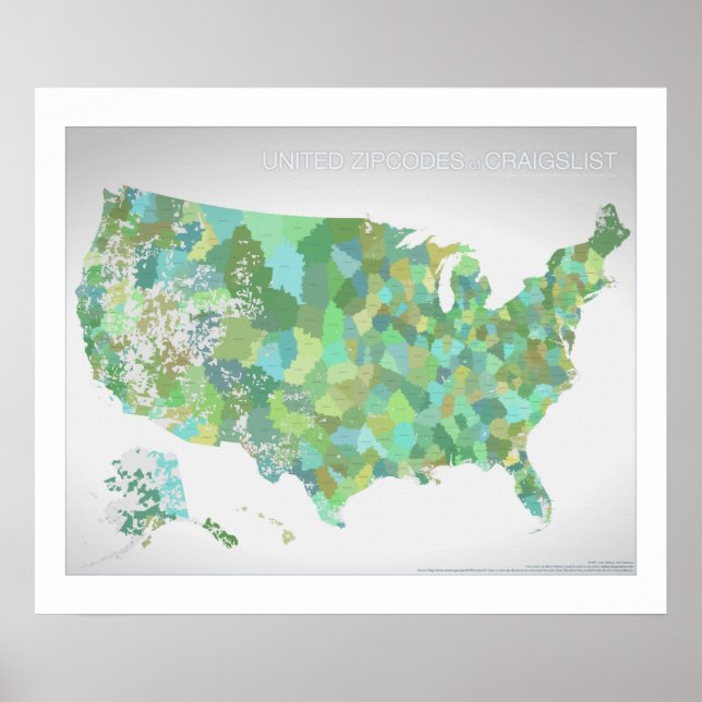 United Zipcodes of Craigslist Poster (Front)
