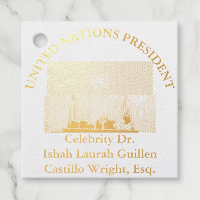 #UNITEDNATIONSPRESIDENT DR. #LAURAHCASTILLOS ESQ. FAVOUR TAGS (Front)