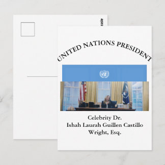 #UNITEDNATIONSPRESIDENT DR. #LAURAHCASTILLOS ESQ. POSTCARD