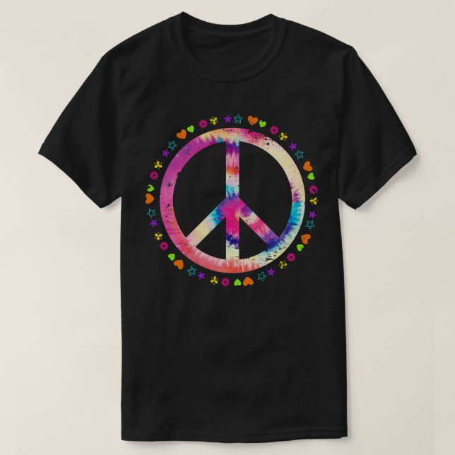 Unity Day Hippie Gift Peace Sign T-Shirt (Design Front)