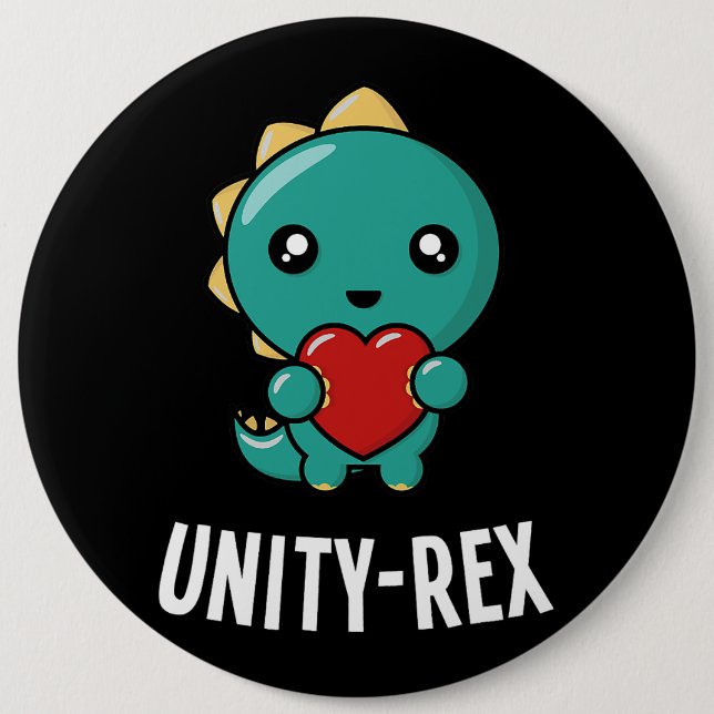 Unity Day Kind Dinosaur TRex UnityRex Anti Bullyin 6 Inch Round Button (Front)