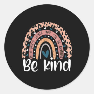 Unity Day Orange Anti Bullying Leopard Women Kids Classic Round Sticker
