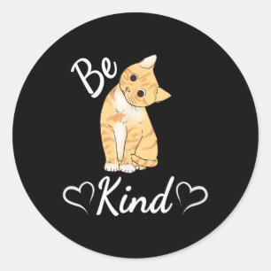 Unity Day Orange Cat Anti Bullying Be Kind Gift  Classic Round Sticker