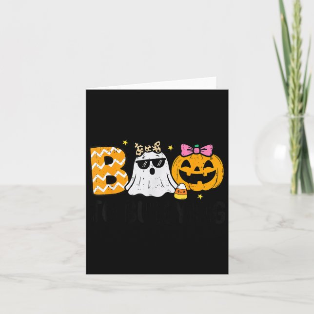 Unity Day Orange Ghost Boo Anti Bullying Halloween Card (Front)