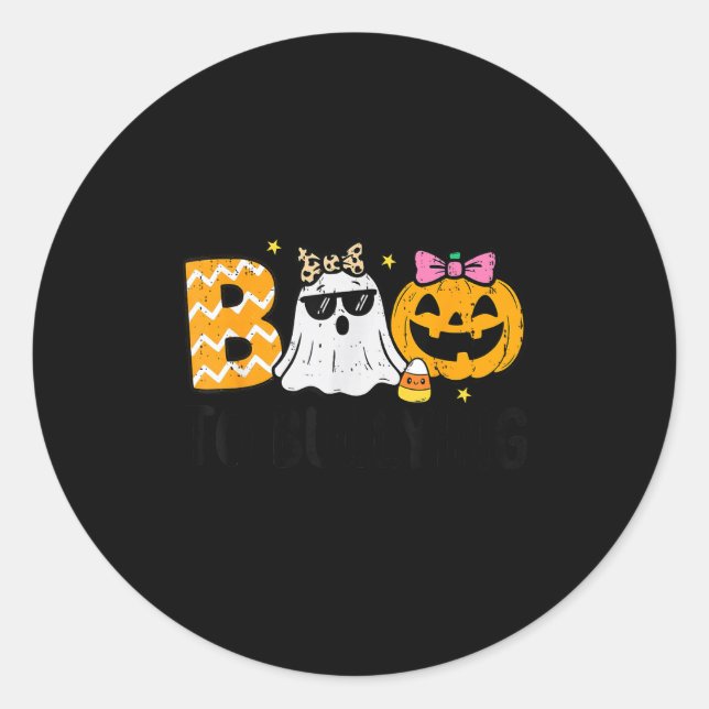 Unity Day Orange Ghost Boo Anti Bullying Halloween Classic Round Sticker (Front)