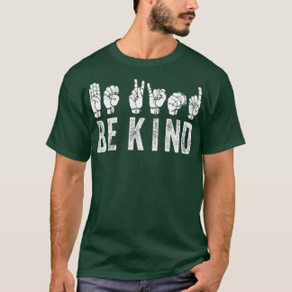 Unity Day Orange Kids Be Kind Women Be Kind ASL T-Shirt