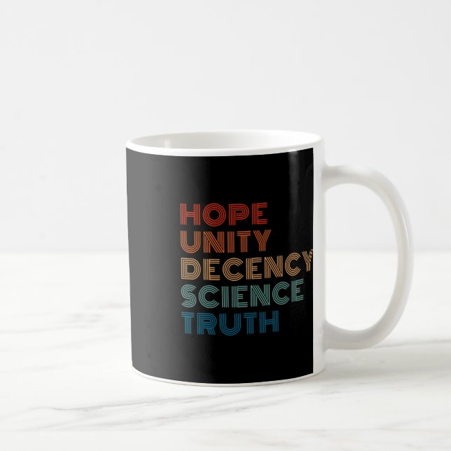 Unity Decency Science Truth  Coffee Mug (Right)