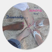Unity! Ethnic Diversity Rum Point Cayman Islands Classic Round Sticker (Front)