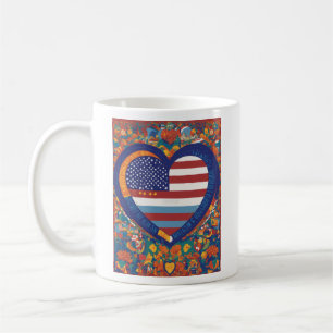 Unity Hearts: Hispanic Heritage Flag Desig Coffee Mug