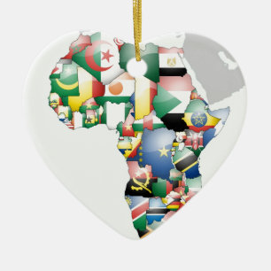 Unity in Diversity: Africa's Flags Collection Ceramic Ornament