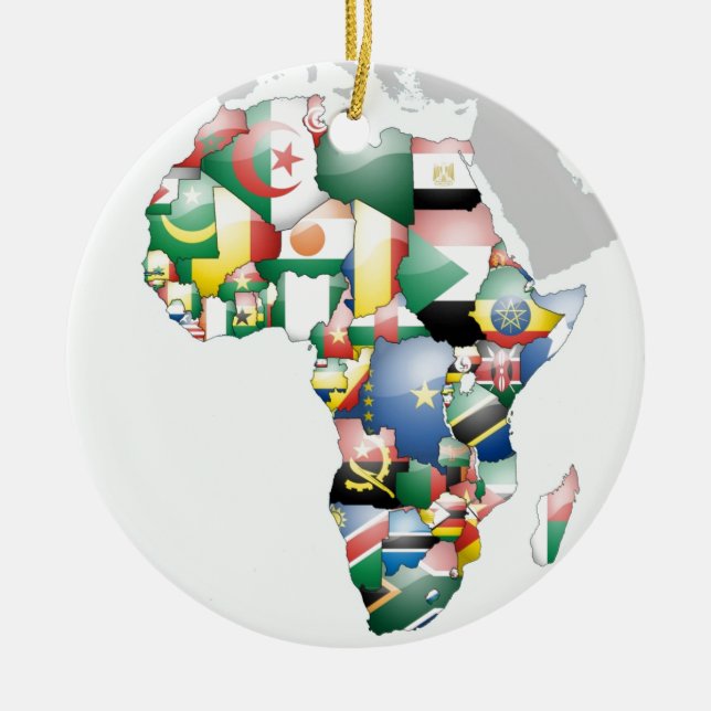 Unity in Diversity: Africa's Flags Collection Ceramic Ornament (Front)