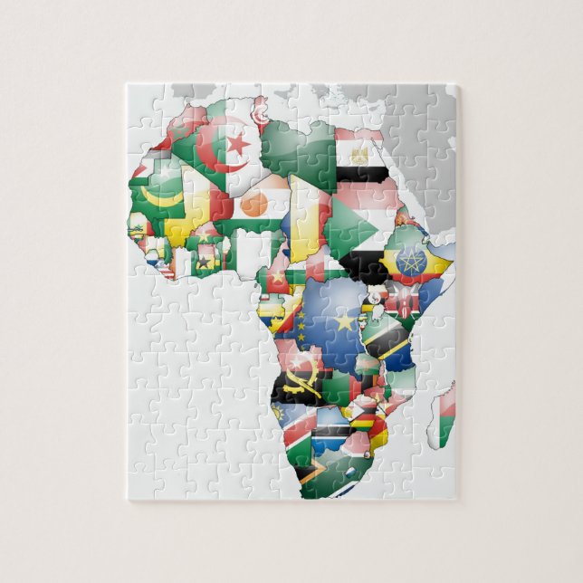 Unity in Diversity: Africa's Flags Collection Jigsaw Puzzle (Vertical)