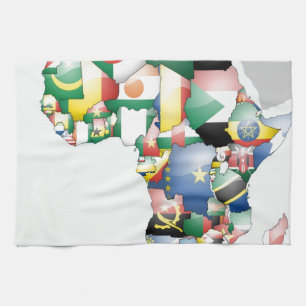 Unity in Diversity: Africa's Flags Collection Kitchen Towel