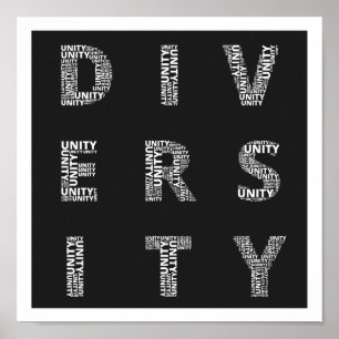 Unity in Diversity Black and White poster