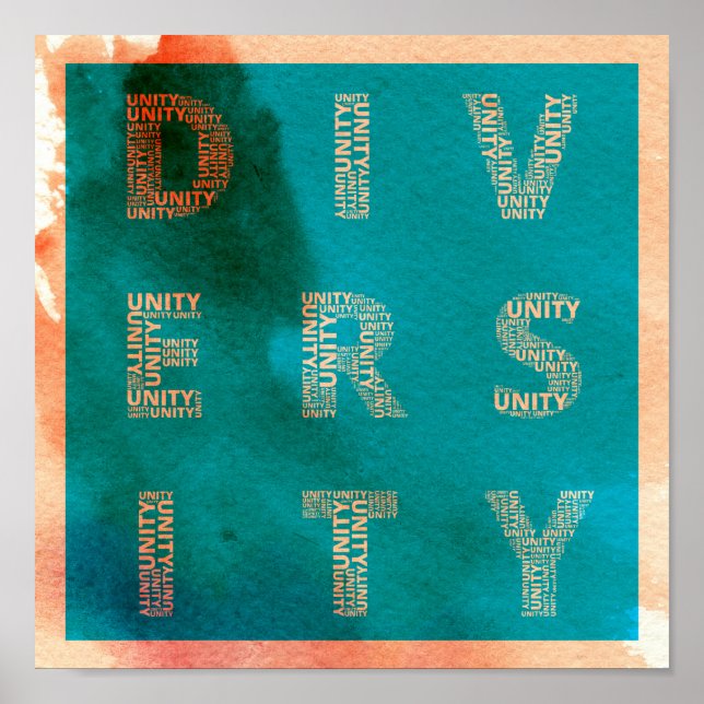 Unity in Diversity watercolor poster (Front)