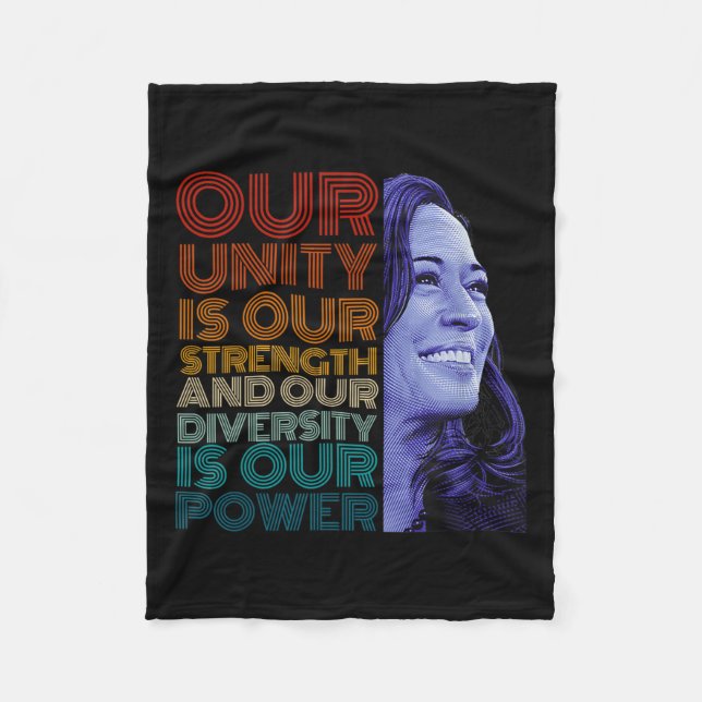 Unity Is Our Strength Diversity Is Our Power Kamal Fleece Blanket (Front)
