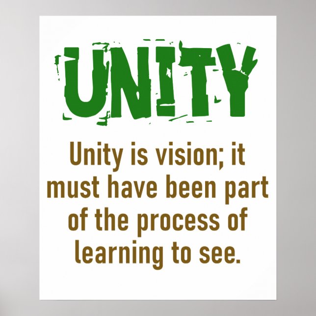 Unity Is Vision - Unity Quote Poster (Front)