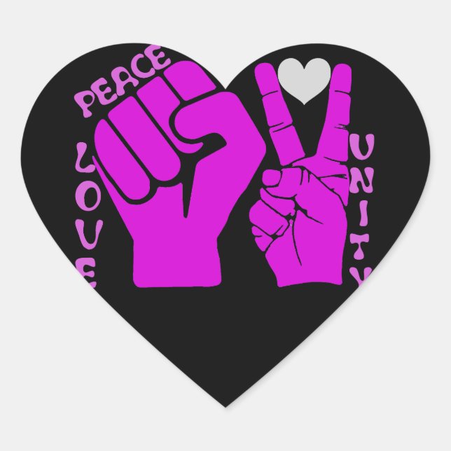 Unity,Love & Peace,Togetherness_ Heart Sticker (Front)