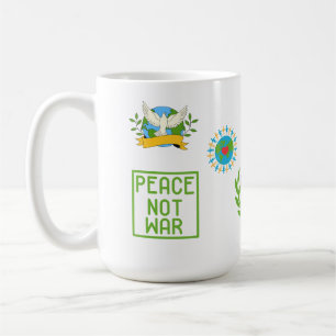 UNITY NO WAR WHITE ACCENT SIP OF PEACE   COFFEE MUG