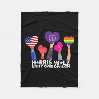 Unity Over Division Harris 2024 Wheimer 2024 Vote  Fleece Blanket