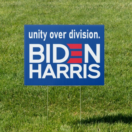 Unity Over Division Joe Biden Kamala Harris 2020 Garden Sign | Zazzle.ca