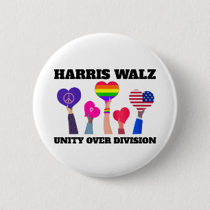 Unity Over Division Kamala Harris Tim Walz 2 Inch Round Button